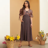 Black Box Pleated V Neck Dress