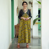 Olive & Blue V Neck Alia Cut Lotus Dress