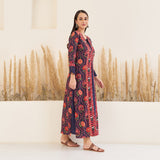 Navy Blue Side Slit Dress with Long Shrug