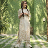 Beige Kurta Palazzo Co-ord Set with Tassel Details