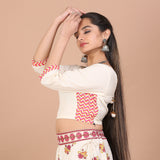 Off White Kalidaar Lehenga Set with Blouse