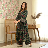 Emerald Green Front Gathered Kurta Pant Co-ord Set