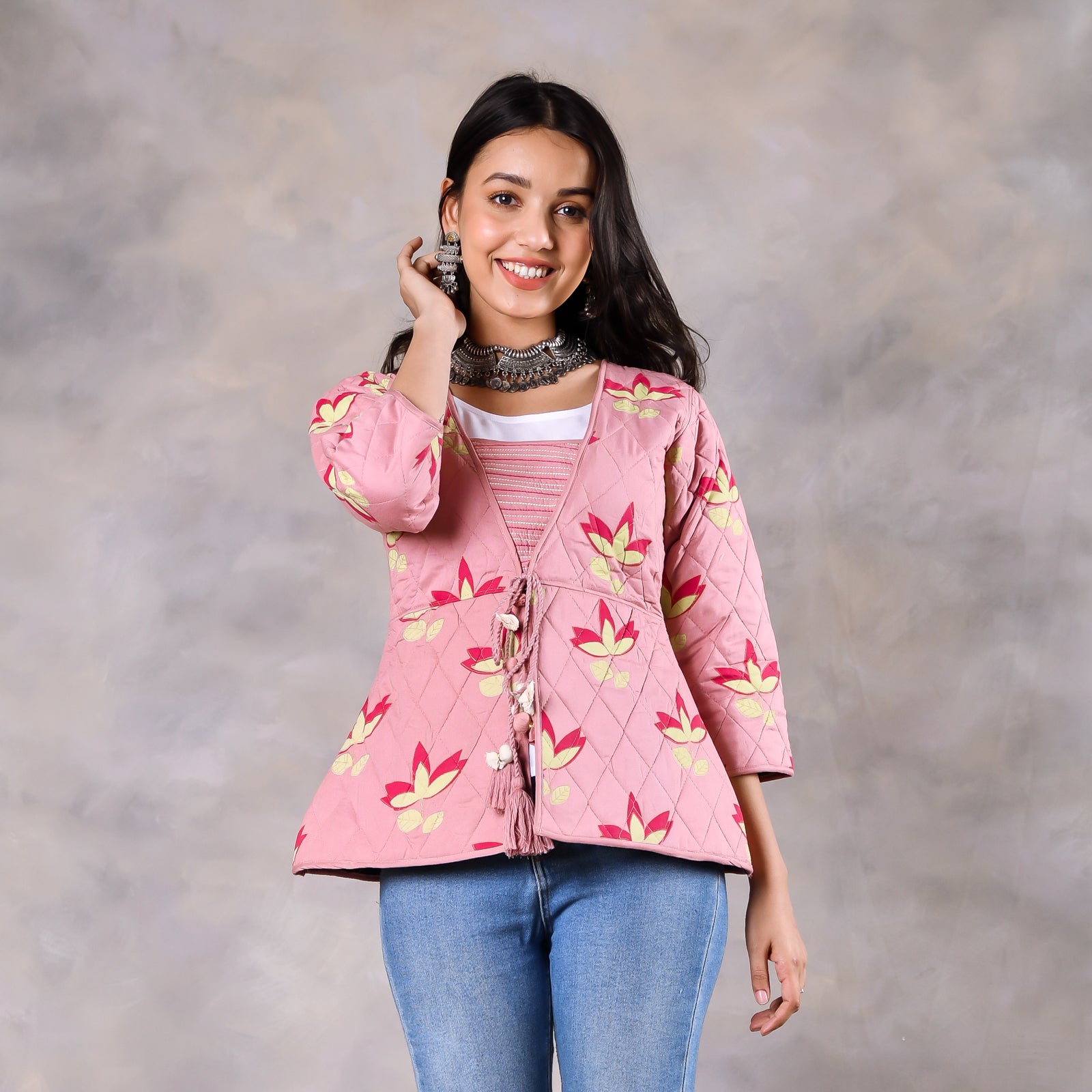 Water Lily Baby Pink Quilted Jacket