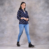 Gulmohar Space Blue Quilted Jacket