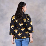 Water Lily Black Quilted Jacket