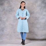 Snowdrop Powder Blue Reversible Quilted Jacket