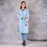 Snowdrop Powder Blue Reversible Quilted Jacket