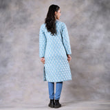 Snowdrop Powder Blue Reversible Quilted Jacket