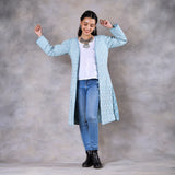 Snowdrop Powder Blue Reversible Quilted Jacket