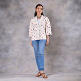 Gulmohar Off White Quilted Jacket