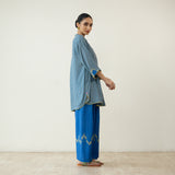 Bon Bon Hand Embroidered Elevated Shantoon Coord Set - Electric Blue & Lime