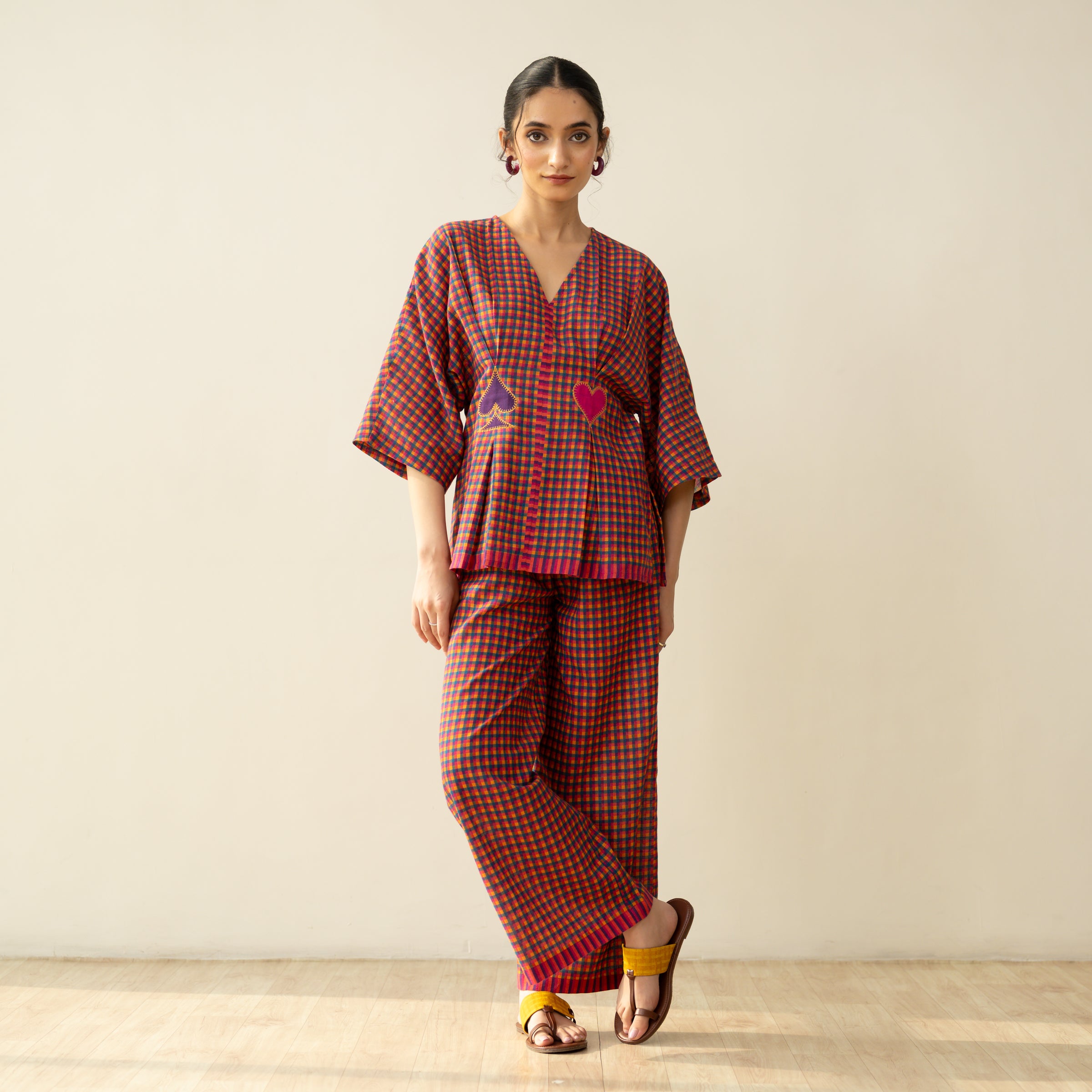 Love Bug Statement Cotton Slub Coord Set - Multicolour