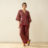 Love Bug Statement Cotton Slub Coord Set - Multicolour