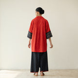 Cherry Pop Elevated Cotton Slub Coord Set - Black & Cherry Red