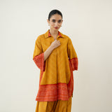 Khatta Meetha Elevated Coord Set - Turmeric Yellow & Rust