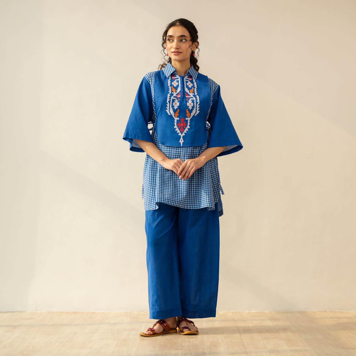 Knot So Basic 3 Piece Cotton Flex Coord Set - Cobalt