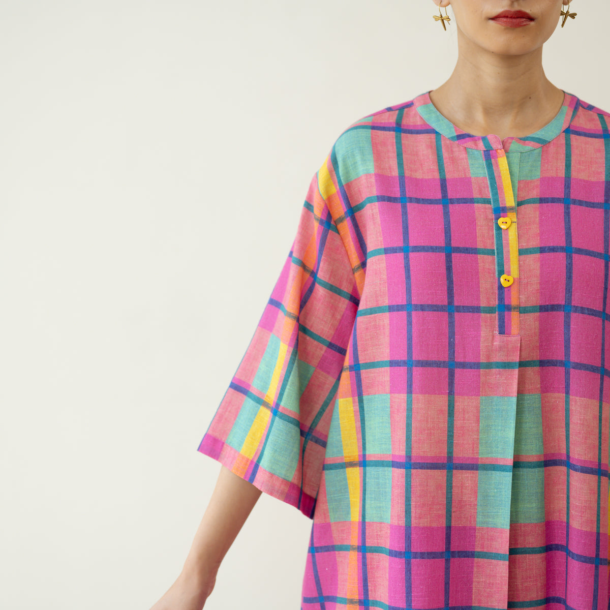 Bubblegum Embroidered Elevated Cotton Slub Coord Set - Multicolour