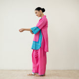 Pink Lemonade Elevated Cotton Slub Coord Set - Bubblegum Pink & Sea Blue
