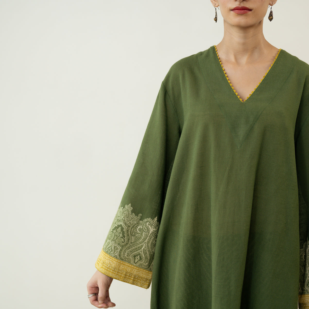 Mastani Elevated Cotton Slub Salwar Set - Heena Green