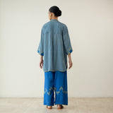 Bon Bon Hand Embroidered Elevated Shantoon Coord Set - Electric Blue & Lime
