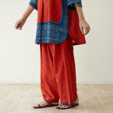 Very Berry Elevated Cotton Slub Coord Set - Red & Indigo
