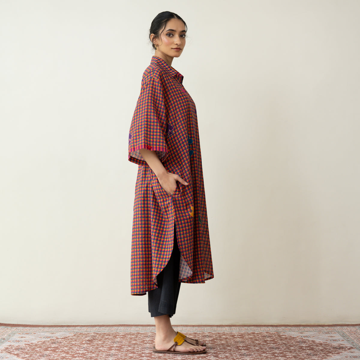 Spade Statement Cotton Slub Kurta - Multicolour
