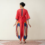 Nomad Statement Cotton Slub Jumpsuit - Tomato Red