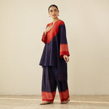 Nakhra Elevated Cotton Slub Coord Set - Violet