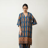 Banno Elevated Cotton Slub Kurta Set - Midnight Blue