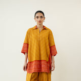Khatta Meetha Elevated Coord Set - Turmeric Yellow & Rust