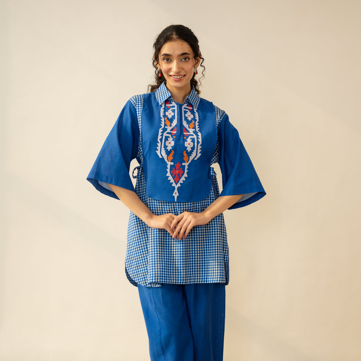 Knot So Basic 3 Piece Cotton Flex Coord Set - Cobalt