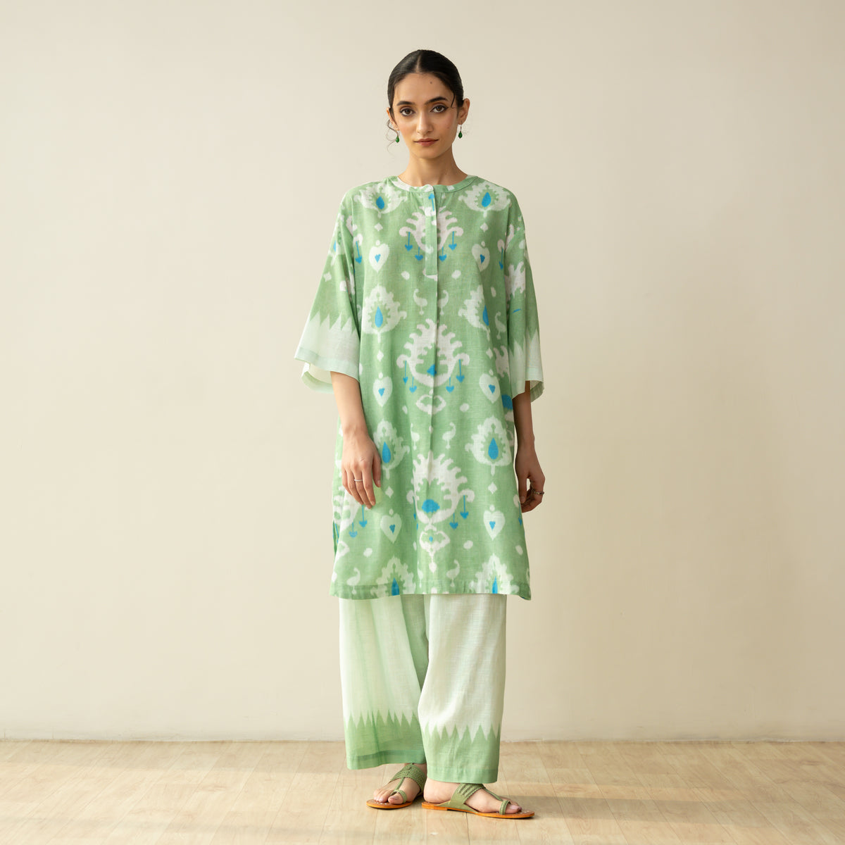 Lovey Dovey Elevated Cotton Slub Coord Set - Mint Mayo