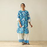 Lovey Dovey Elevated Cotton Slub Coord Set - Blue Lagoon