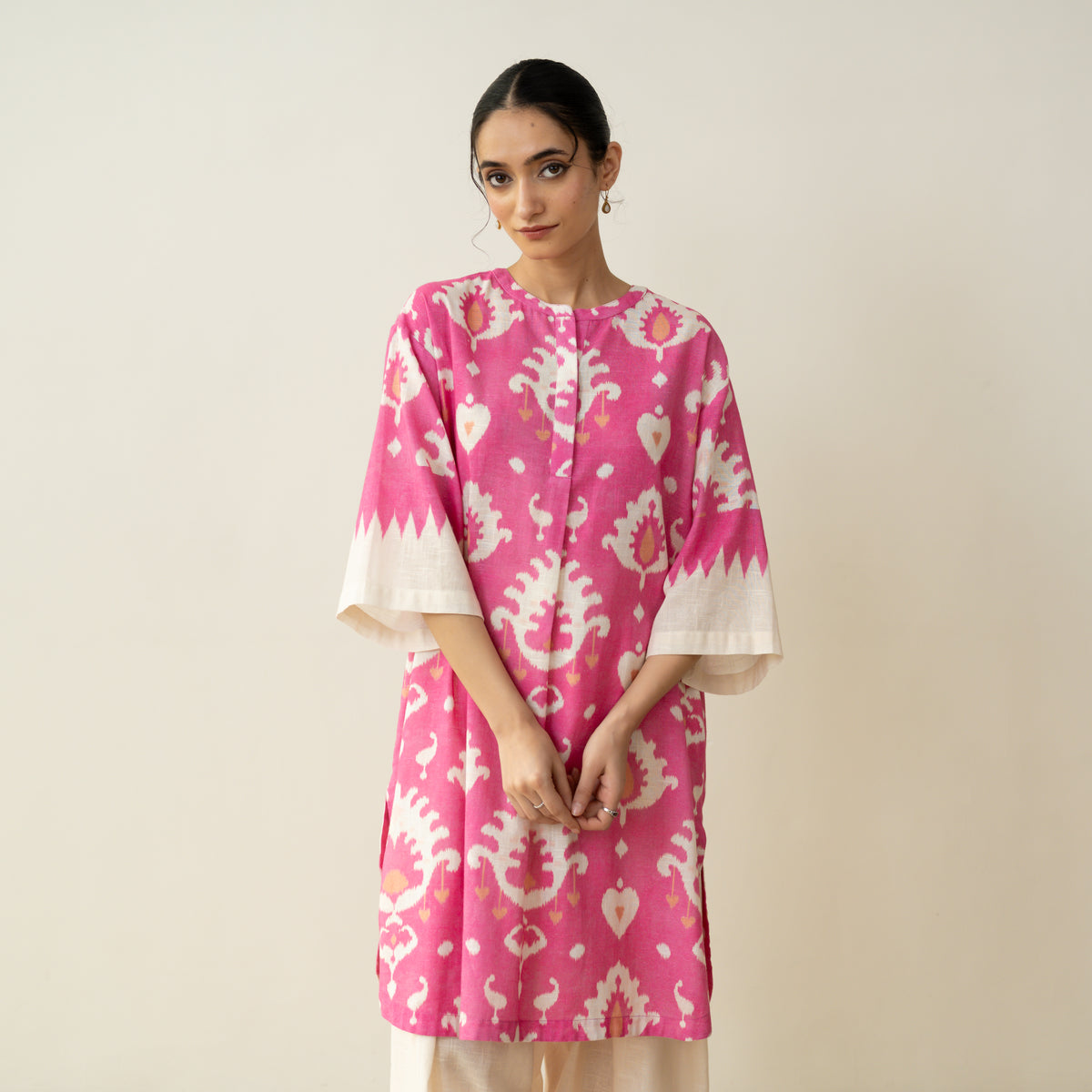 Lovey Dovey Elevated Cotton Slub Kurta - Cassata Pink