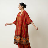 Banno Elevated Cotton Slub Kurta - Brick Red