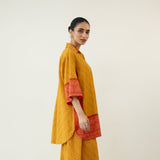 Khatta Meetha Elevated Coord Set - Turmeric Yellow & Rust