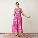 Peppy Paisley Midi Cotton Slub Dress - Dusty Pink