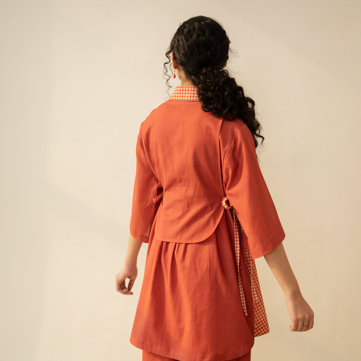 Knot So Basic 3 Piece Cotton Flex Coord Set - Rust