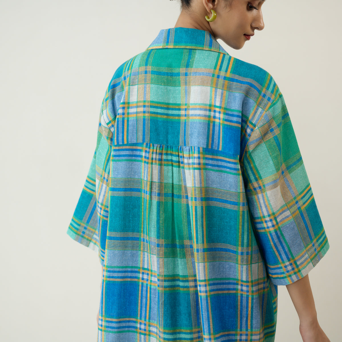 Lemon Drop Embroidered Elevated Cotton Slub Tunic - Multicolour