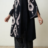 Peppy Paisley Asymmetric Cotton Slub Salwar Set - Black