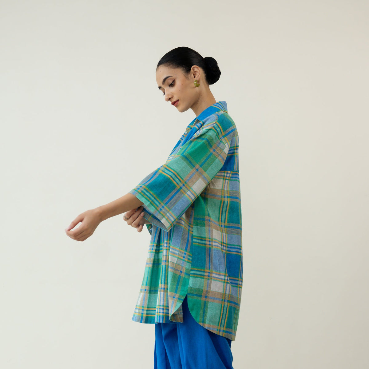 Lemon Drop Embroidered Elevated Cotton Slub Tunic - Multicolour