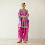 Bubblegum Embroidered Elevated Cotton Slub Coord Set - Multicolour