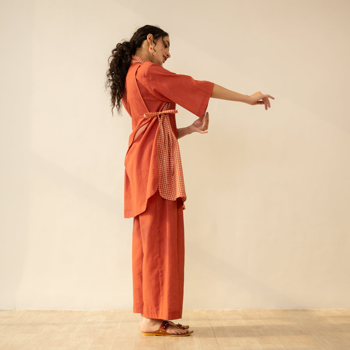 Knot So Basic 3 Piece Cotton Flex Coord Set - Rust