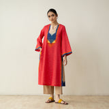 Prism Statement Cotton Slub Kurta - Tomato Red