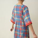 Miss Sunshine Midi Cotton Slub Dress - Multicolour