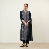 Banno Statement Slub Cotton Kurta - Black