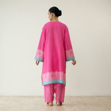 Mastani Elevated Cotton Slub Salwar Set - Bubblegum Pink