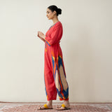 Nomad Statement Cotton Slub Jumpsuit - Tomato Red