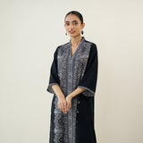 Banno Statement Slub Cotton Kurta - Black