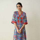 Miss Sunshine Midi Cotton Slub Dress - Multicolour
